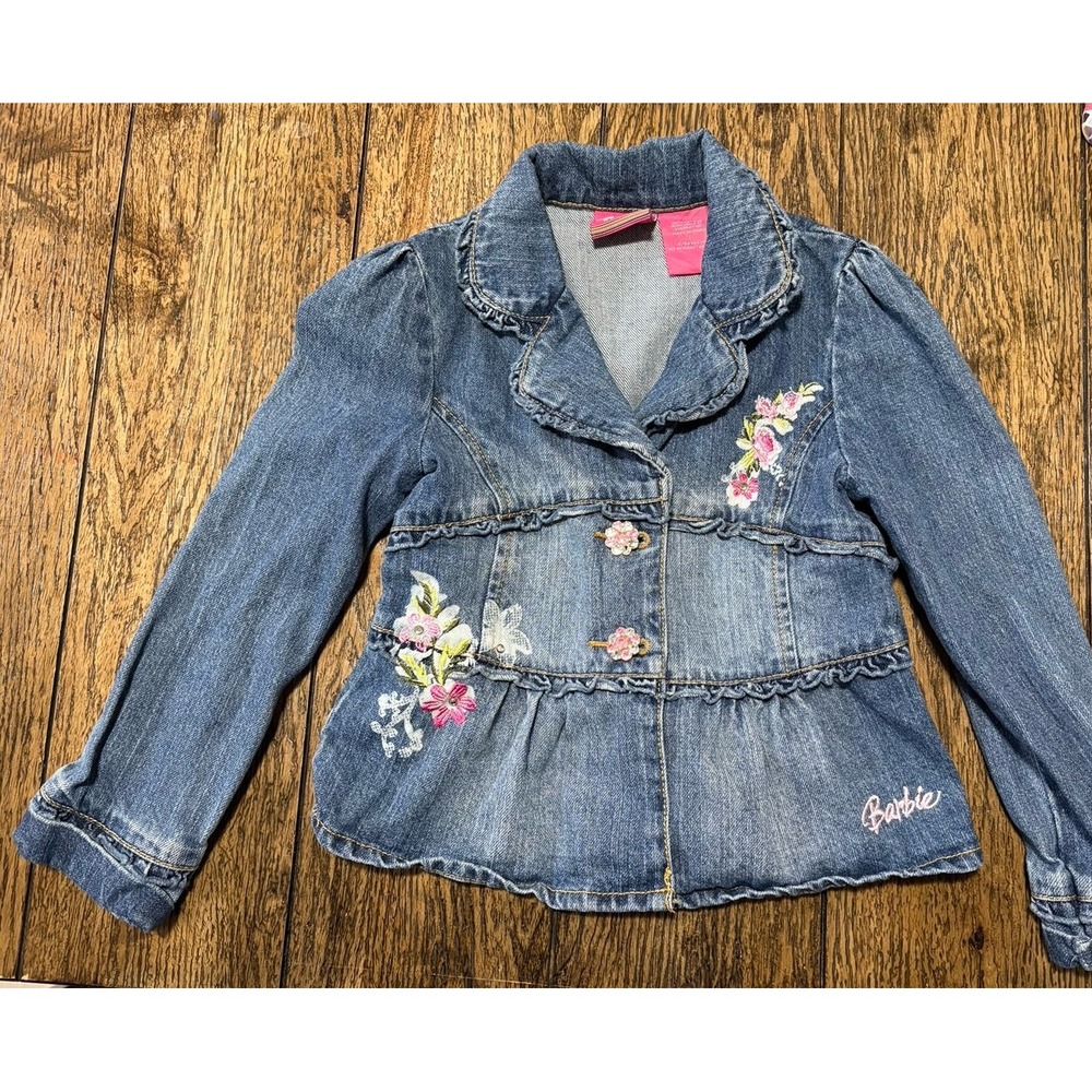 Vintage 2006 Girls Barbie avenue denim jacket size 6